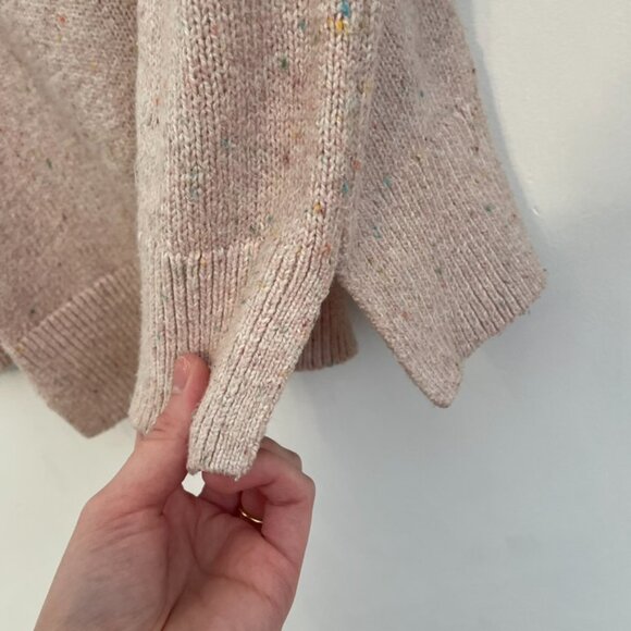 ANN TAYLOR LOFT Flecked Boatneck Sweater Light Baby Pink Multi Confetti Cotton S - Picture 11 of 16